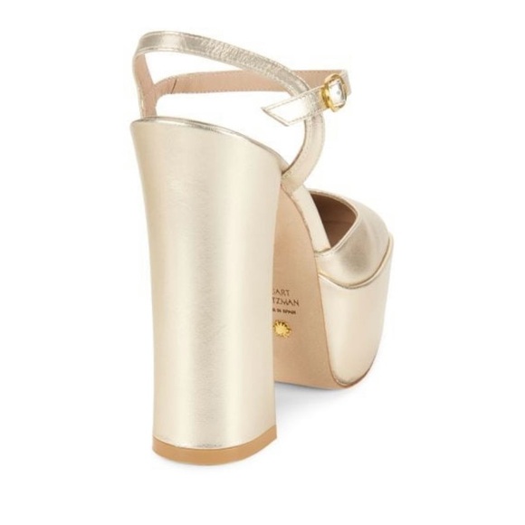 🔥🔥 Brand new Stuart Weitzman Metallic Leather Platform Pumps - super cute! - Picture 4 of 8